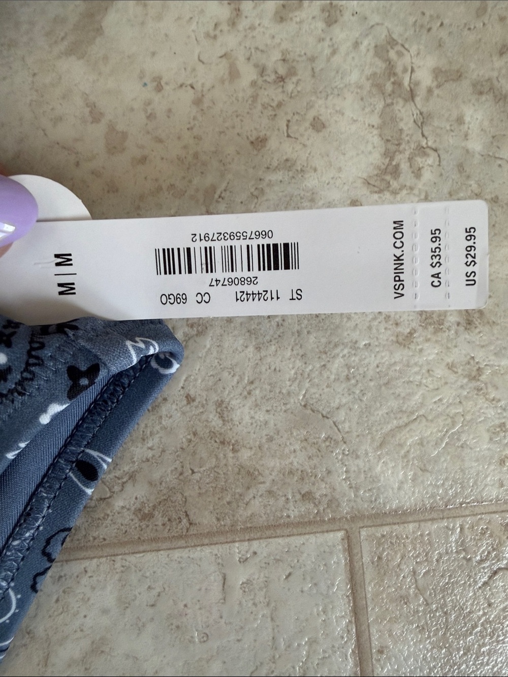 PINK Victoria's Secret Blue Paisley Underwire Bikini Set - Picture 4 of 7